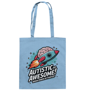 AUTISTIC AND AWESOME – Inspirierendes Raketen-Design voller Kreativität - Baumwolltasche Bright Lights Arts
