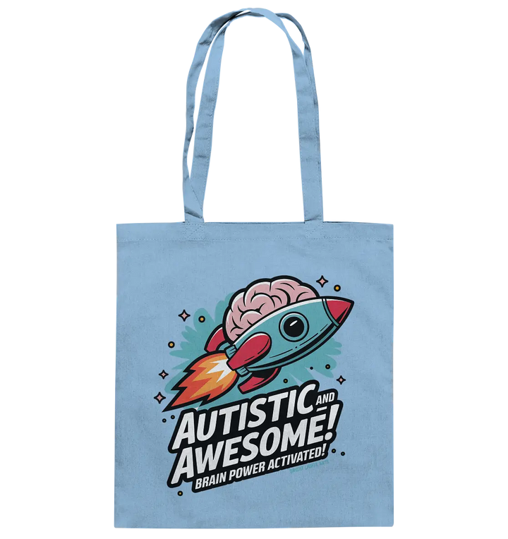 AUTISTIC AND AWESOME – Inspirierendes Raketen-Design voller Kreativität - Baumwolltasche Bright Lights Arts