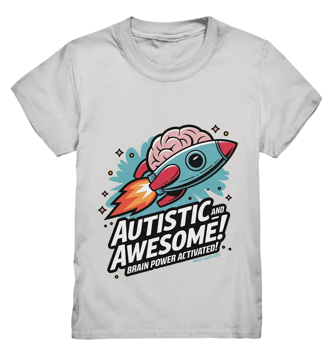 AUTISTIC AND AWESOME – Inspirierendes Raketen-Design voller Kreativität - Kids Premium Shirt Bright Lights Arts