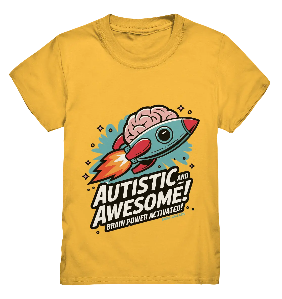AUTISTIC AND AWESOME – Inspirierendes Raketen-Design voller Kreativität - Kids Premium Shirt Bright Lights Arts