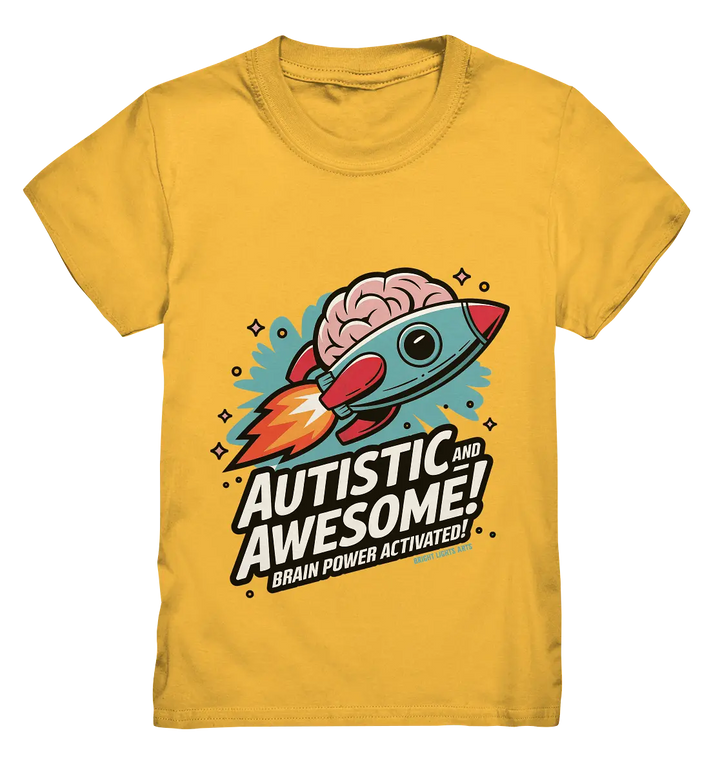 AUTISTIC AND AWESOME – Inspirierendes Raketen-Design voller Kreativität - Kids Premium Shirt Bright Lights Arts