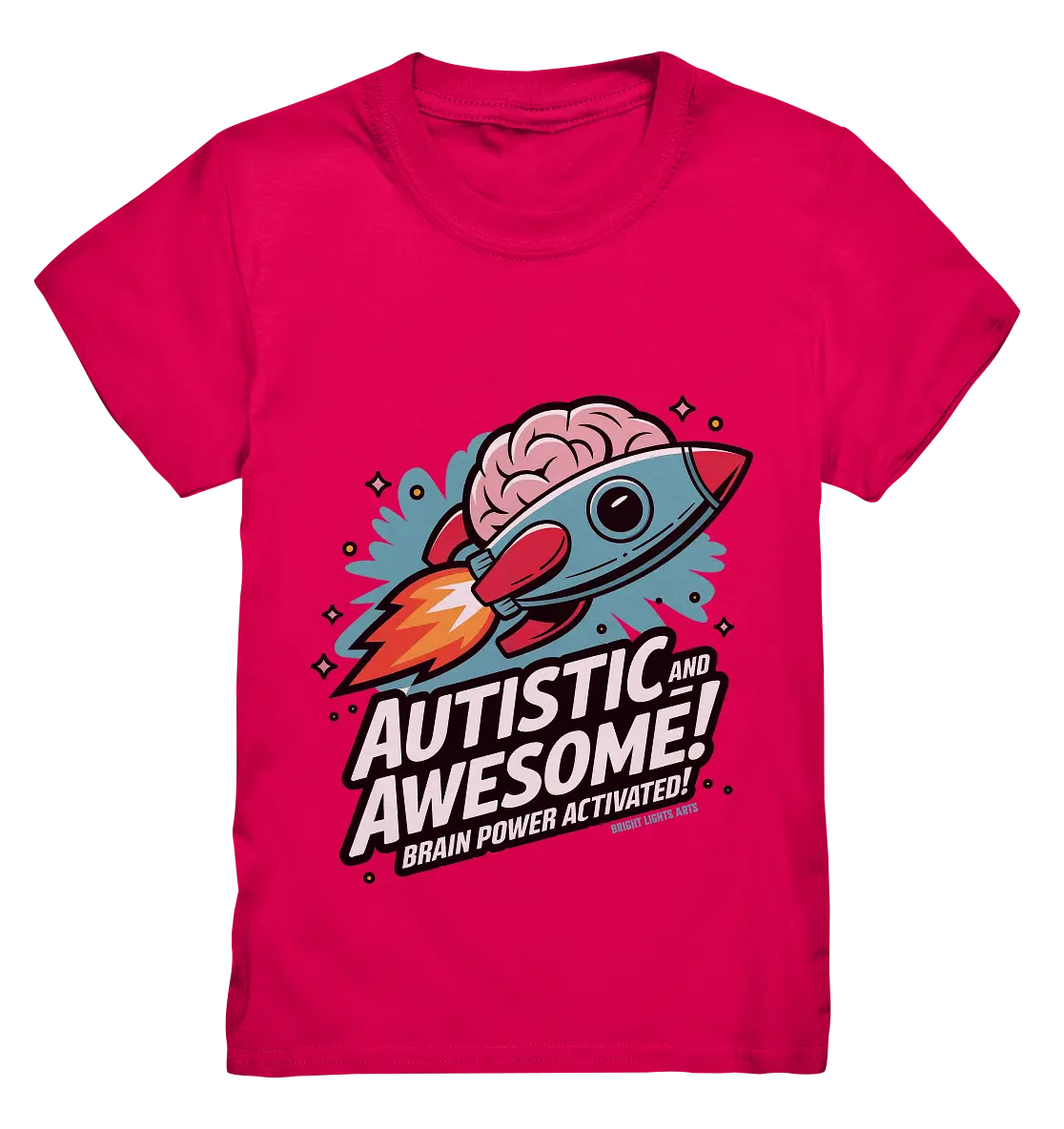 AUTISTIC AND AWESOME – Inspirierendes Raketen-Design voller Kreativität - Kids Premium Shirt Bright Lights Arts