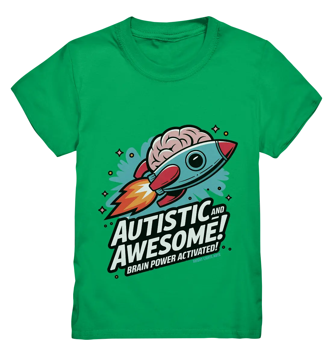AUTISTIC AND AWESOME – Inspirierendes Raketen-Design voller Kreativität - Kids Premium Shirt Bright Lights Arts