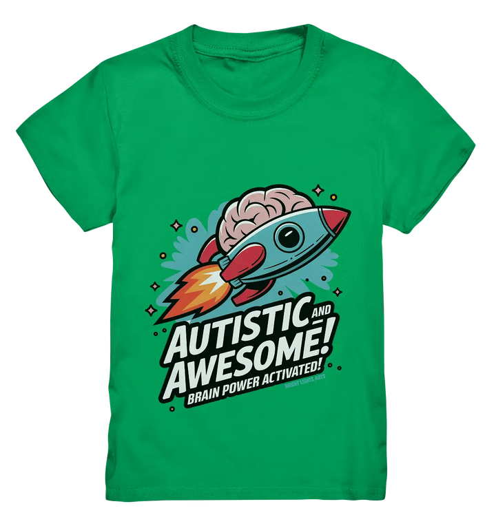 AUTISTIC AND AWESOME – Inspirierendes Raketen-Design voller Kreativität - Kids Premium Shirt Bright Lights Arts