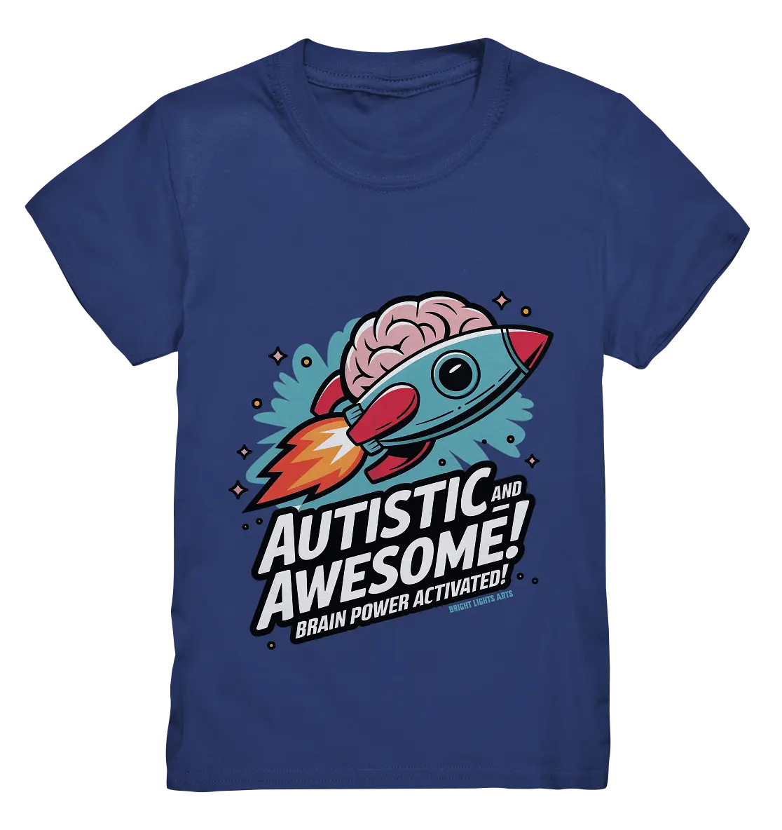 AUTISTIC AND AWESOME – Inspirierendes Raketen-Design voller Kreativität - Kids Premium Shirt Bright Lights Arts