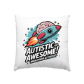 AUTISTIC AND AWESOME – Inspirierendes Raketen-Design voller Kreativität - Kissen 40x40cm Bright Lights Arts