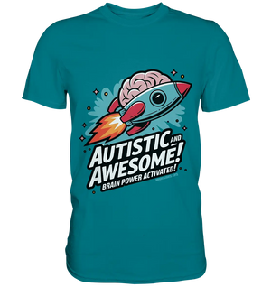AUTISTIC AND AWESOME – Inspirierendes Raketen-Design voller Kreativität - Premium Shirt Bright Lights Arts