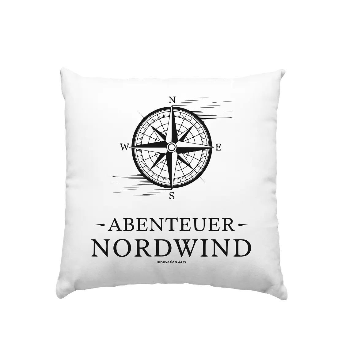 Abenteuer Nordwind – Kompass & Freiheit im Blick - Kissen 40x40cm Bright Lights Arts