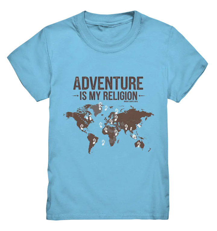 Adventure Is My Religion – Inspirierendes Weltkarten-Design für Reisende - Kids Premium Shirt Bright Lights Arts