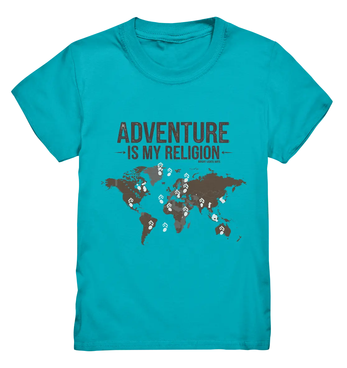 Adventure Is My Religion – Inspirierendes Weltkarten-Design für Reisende - Kids Premium Shirt Bright Lights Arts