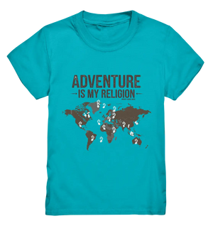 Adventure Is My Religion – Inspirierendes Weltkarten-Design für Reisende - Kids Premium Shirt Bright Lights Arts