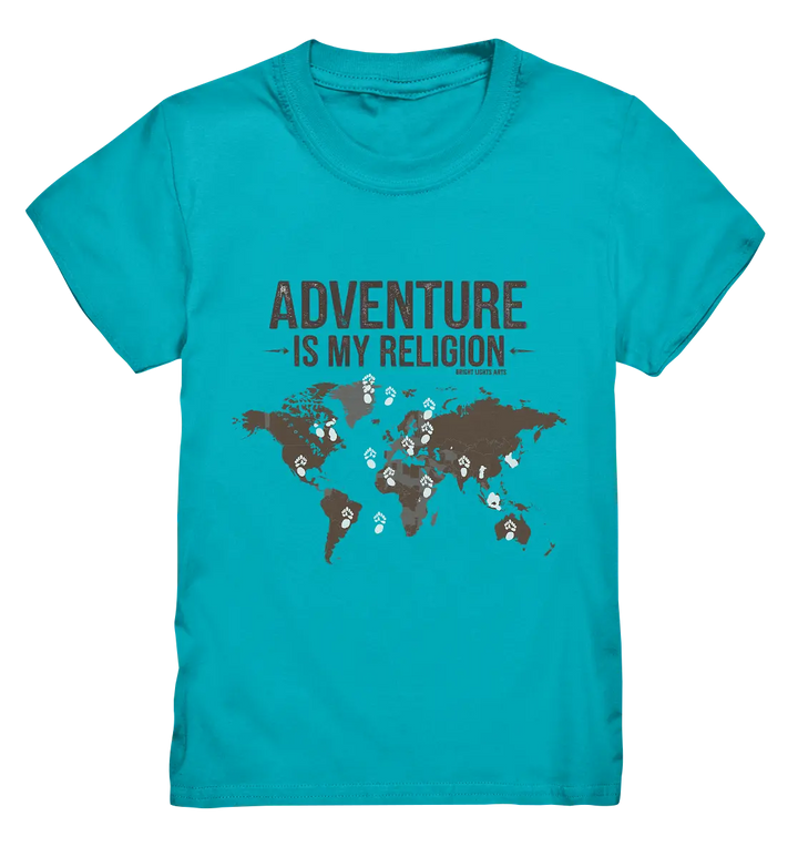 Adventure Is My Religion – Inspirierendes Weltkarten-Design für Reisende - Kids Premium Shirt Bright Lights Arts