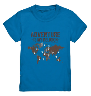 Adventure Is My Religion – Inspirierendes Weltkarten-Design für Reisende - Kids Premium Shirt Bright Lights Arts