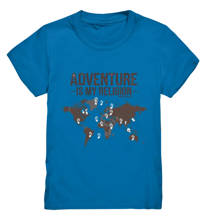 Adventure Is My Religion – Inspirierendes Weltkarten-Design für Reisende - Kids Premium Shirt Bright Lights Arts