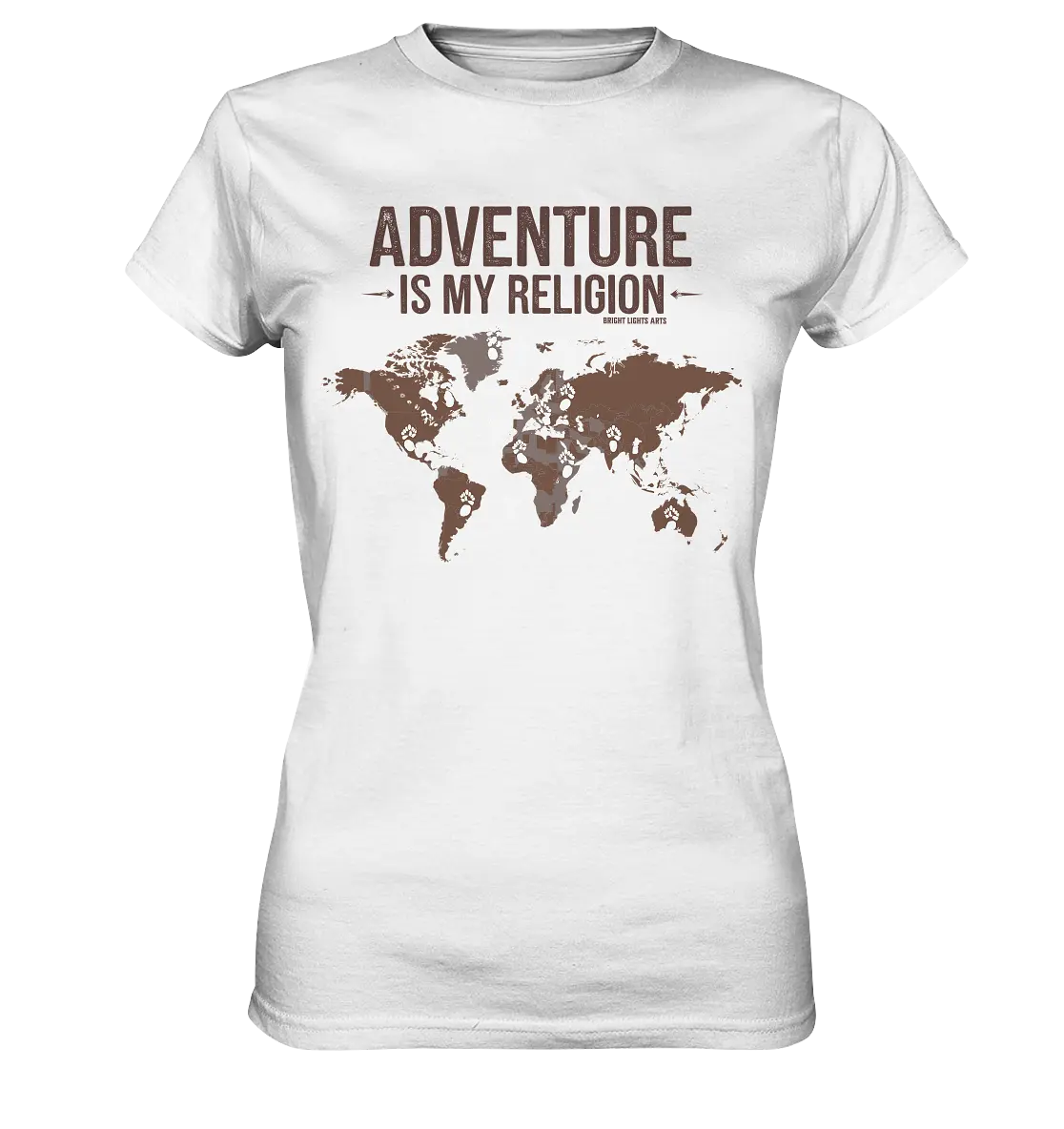 Adventure Is My Religion – Inspirierendes Weltkarten-Design für Reisende - Ladies Premium Shirt Bright Lights Arts