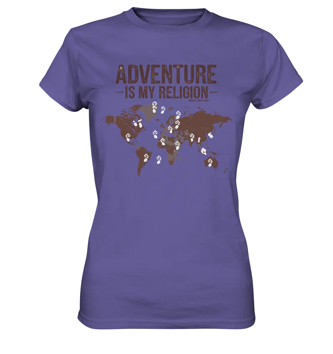 Adventure Is My Religion – Inspirierendes Weltkarten-Design für Reisende - Ladies Premium Shirt Bright Lights Arts