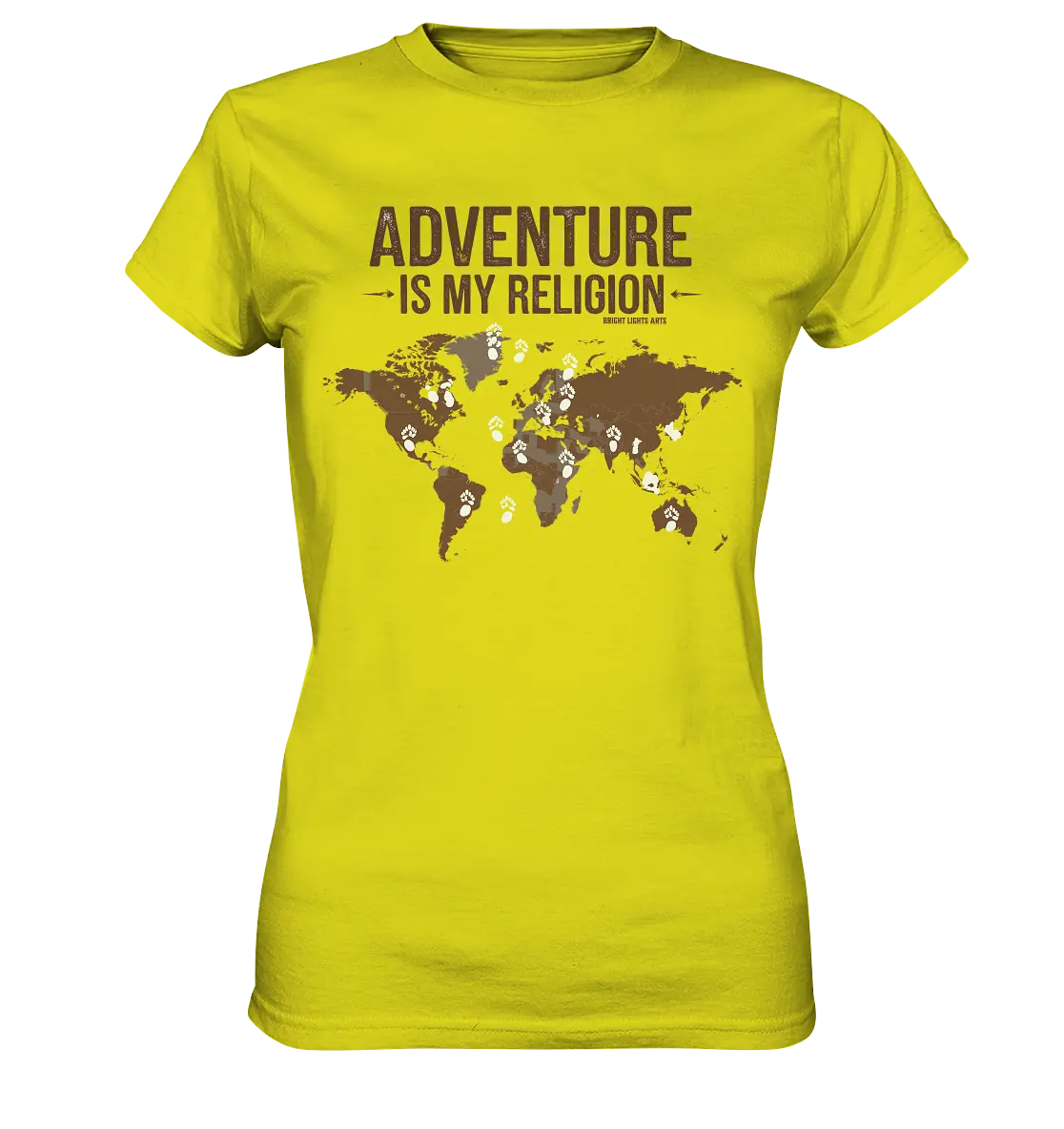 Adventure Is My Religion – Inspirierendes Weltkarten-Design für Reisende - Ladies Premium Shirt Bright Lights Arts