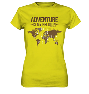 Adventure Is My Religion – Inspirierendes Weltkarten-Design für Reisende - Ladies Premium Shirt Bright Lights Arts