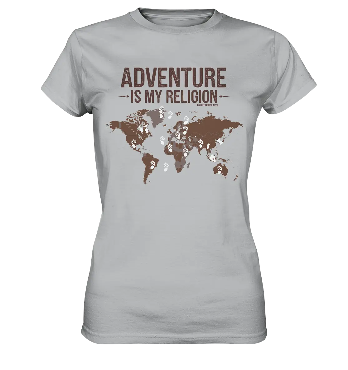 Adventure Is My Religion – Inspirierendes Weltkarten-Design für Reisende - Ladies Premium Shirt Bright Lights Arts