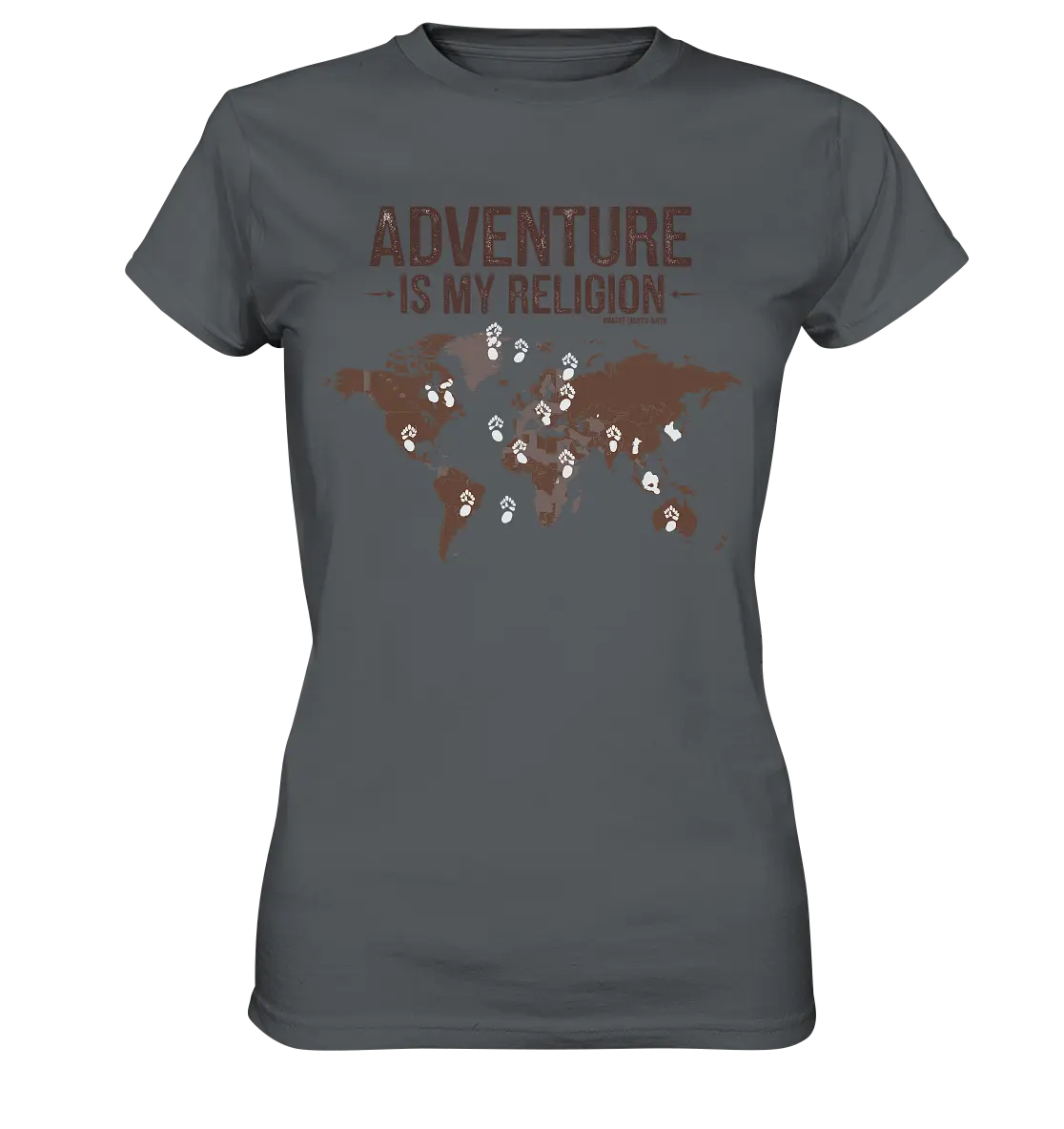 Adventure Is My Religion – Inspirierendes Weltkarten-Design für Reisende - Ladies Premium Shirt Bright Lights Arts