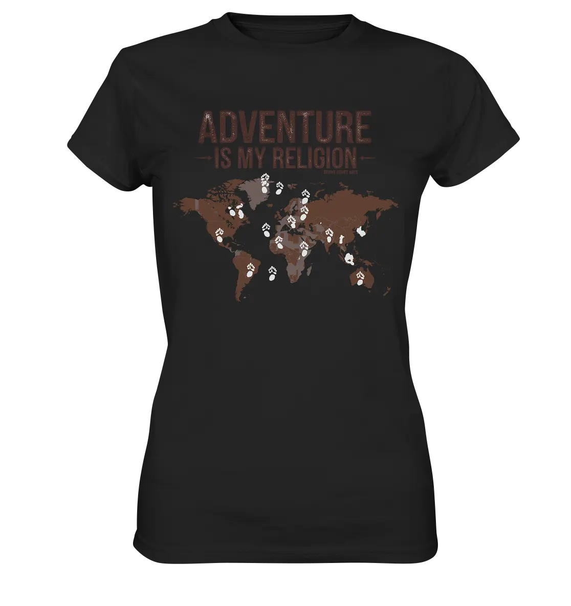 Adventure Is My Religion – Inspirierendes Weltkarten-Design für Reisende - Ladies Premium Shirt Bright Lights Arts