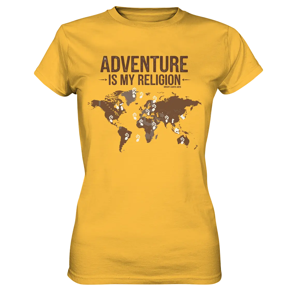 Adventure Is My Religion – Inspirierendes Weltkarten-Design für Reisende - Ladies Premium Shirt Bright Lights Arts