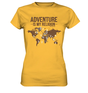 Adventure Is My Religion – Inspirierendes Weltkarten-Design für Reisende - Ladies Premium Shirt Bright Lights Arts