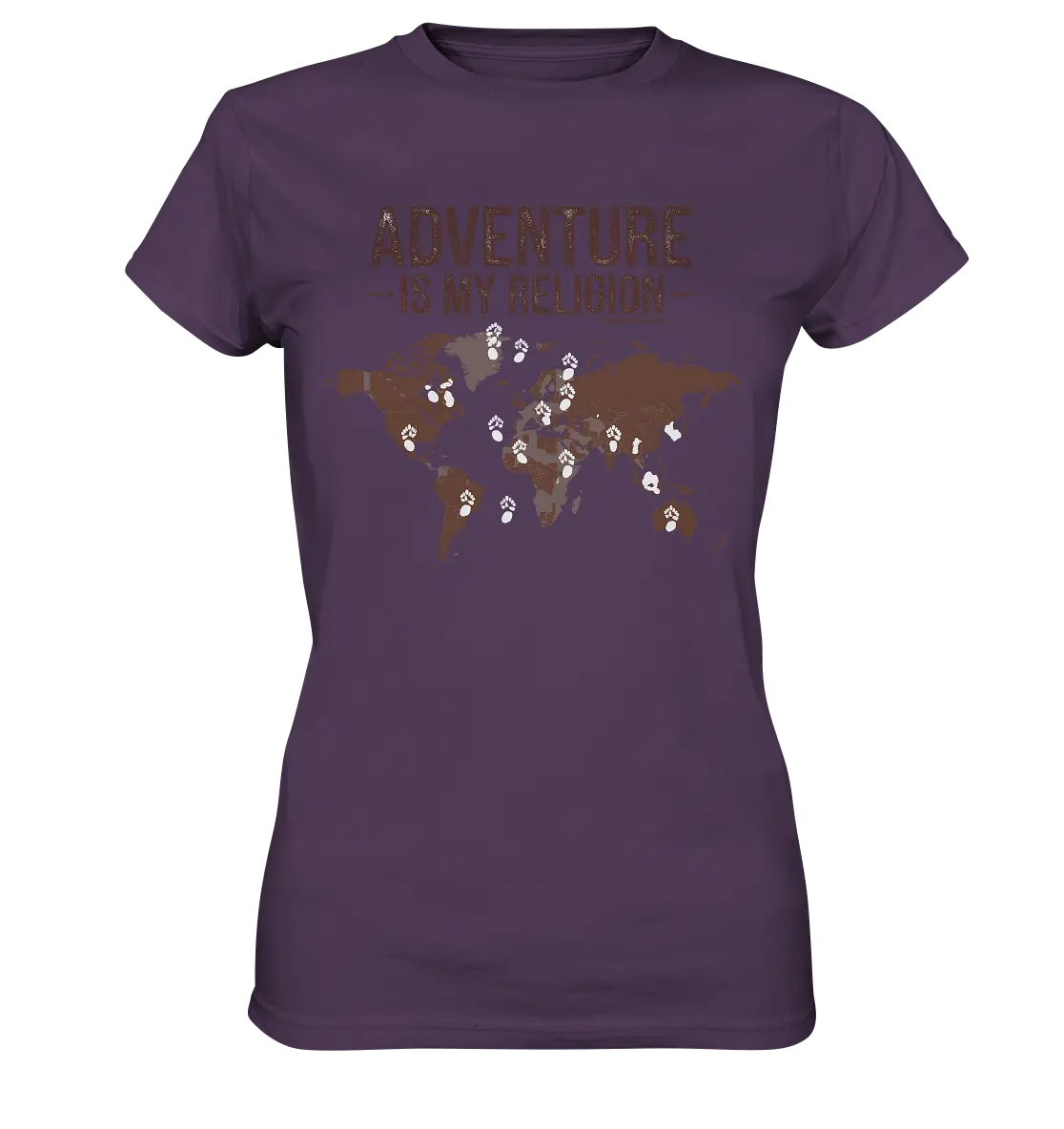 Adventure Is My Religion – Inspirierendes Weltkarten-Design für Reisende - Ladies Premium Shirt Bright Lights Arts