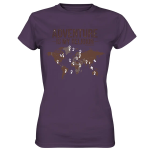 Adventure Is My Religion – Inspirierendes Weltkarten-Design für Reisende - Ladies Premium Shirt Bright Lights Arts