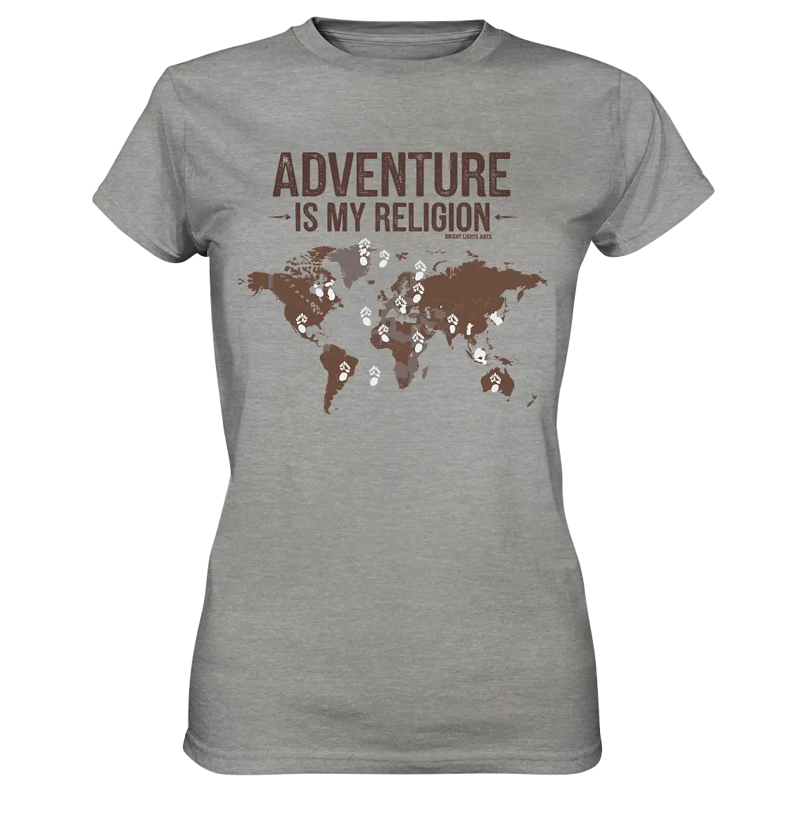 Adventure Is My Religion – Inspirierendes Weltkarten-Design für Reisende - Ladies Premium Shirt Bright Lights Arts