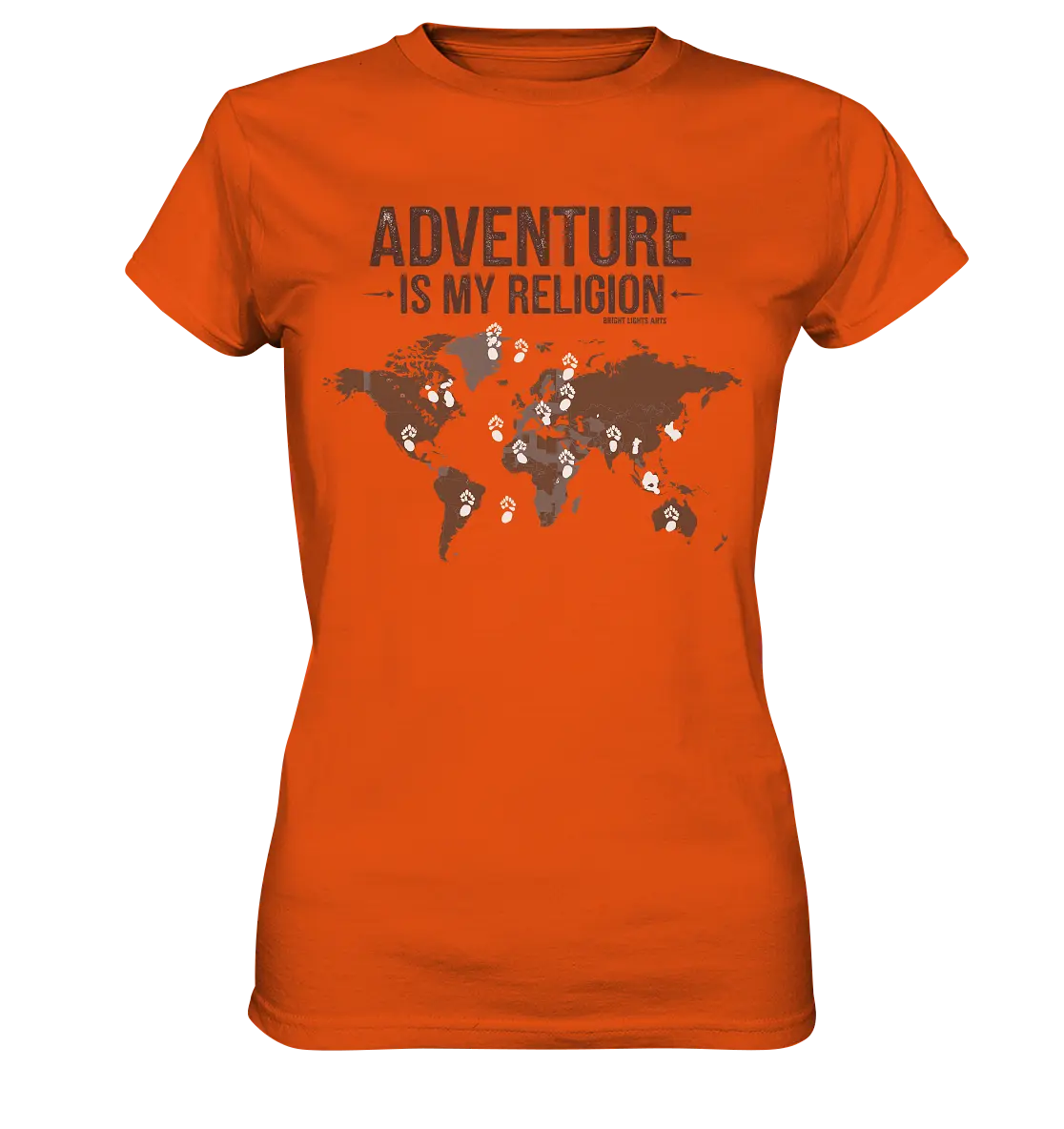 Adventure Is My Religion – Inspirierendes Weltkarten-Design für Reisende - Ladies Premium Shirt Bright Lights Arts