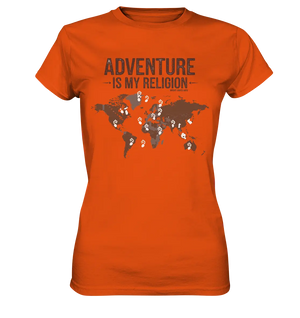 Adventure Is My Religion – Inspirierendes Weltkarten-Design für Reisende - Ladies Premium Shirt Bright Lights Arts