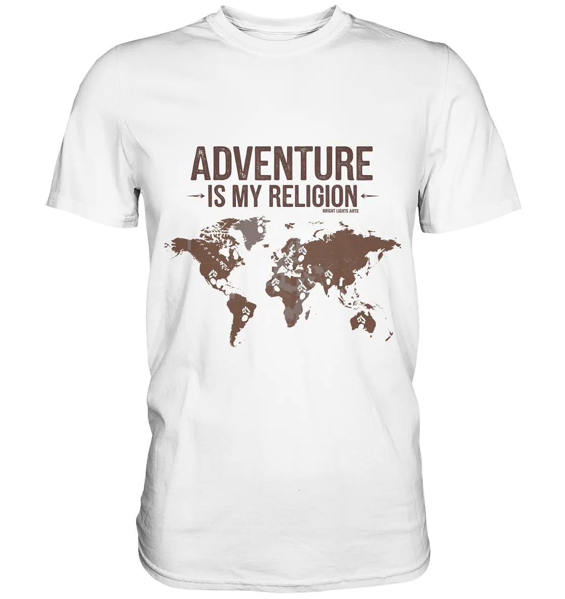 Adventure Is My Religion – Inspirierendes Weltkarten-Design für Reisende - Premium Shirt Bright Lights Arts