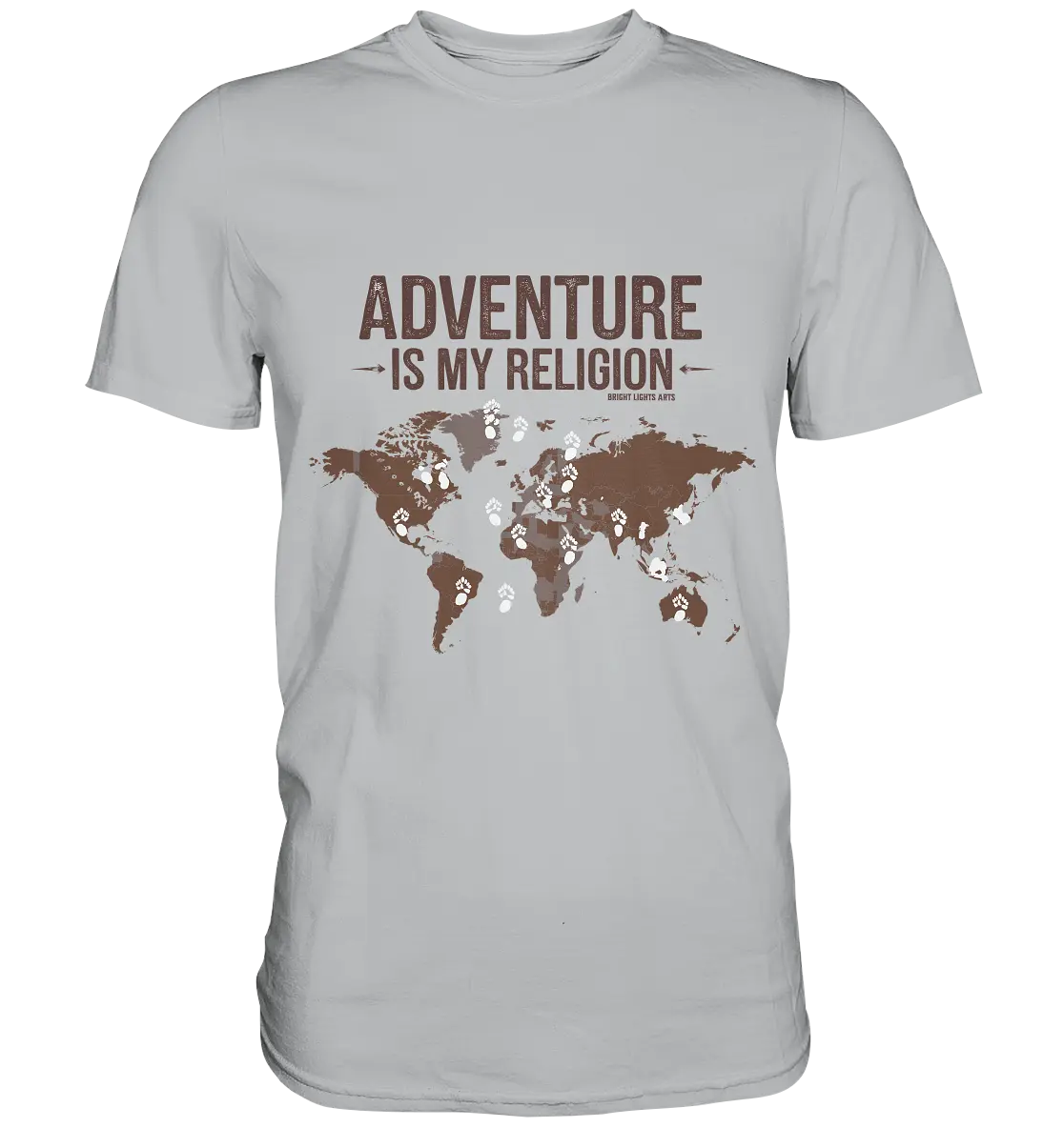Adventure Is My Religion – Inspirierendes Weltkarten-Design für Reisende - Premium Shirt Bright Lights Arts