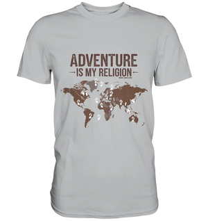Adventure Is My Religion – Inspirierendes Weltkarten-Design für Reisende - Premium Shirt Bright Lights Arts