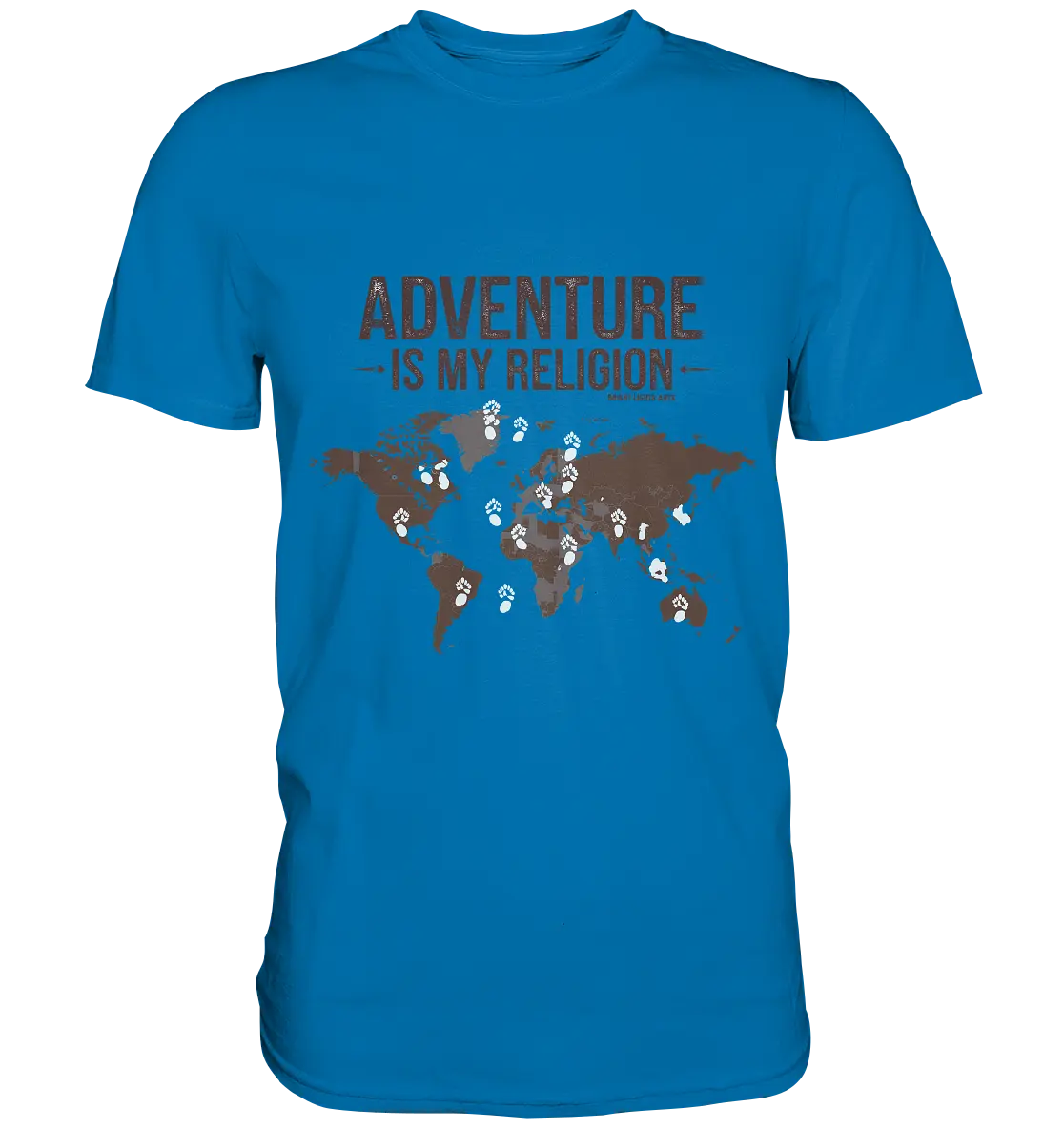 Adventure Is My Religion – Inspirierendes Weltkarten-Design für Reisende - Premium Shirt Bright Lights Arts