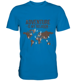 Adventure Is My Religion – Inspirierendes Weltkarten-Design für Reisende - Premium Shirt Bright Lights Arts