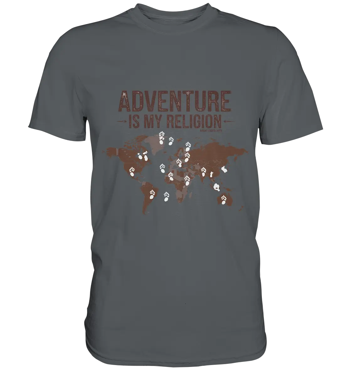Adventure Is My Religion – Inspirierendes Weltkarten-Design für Reisende - Premium Shirt Bright Lights Arts