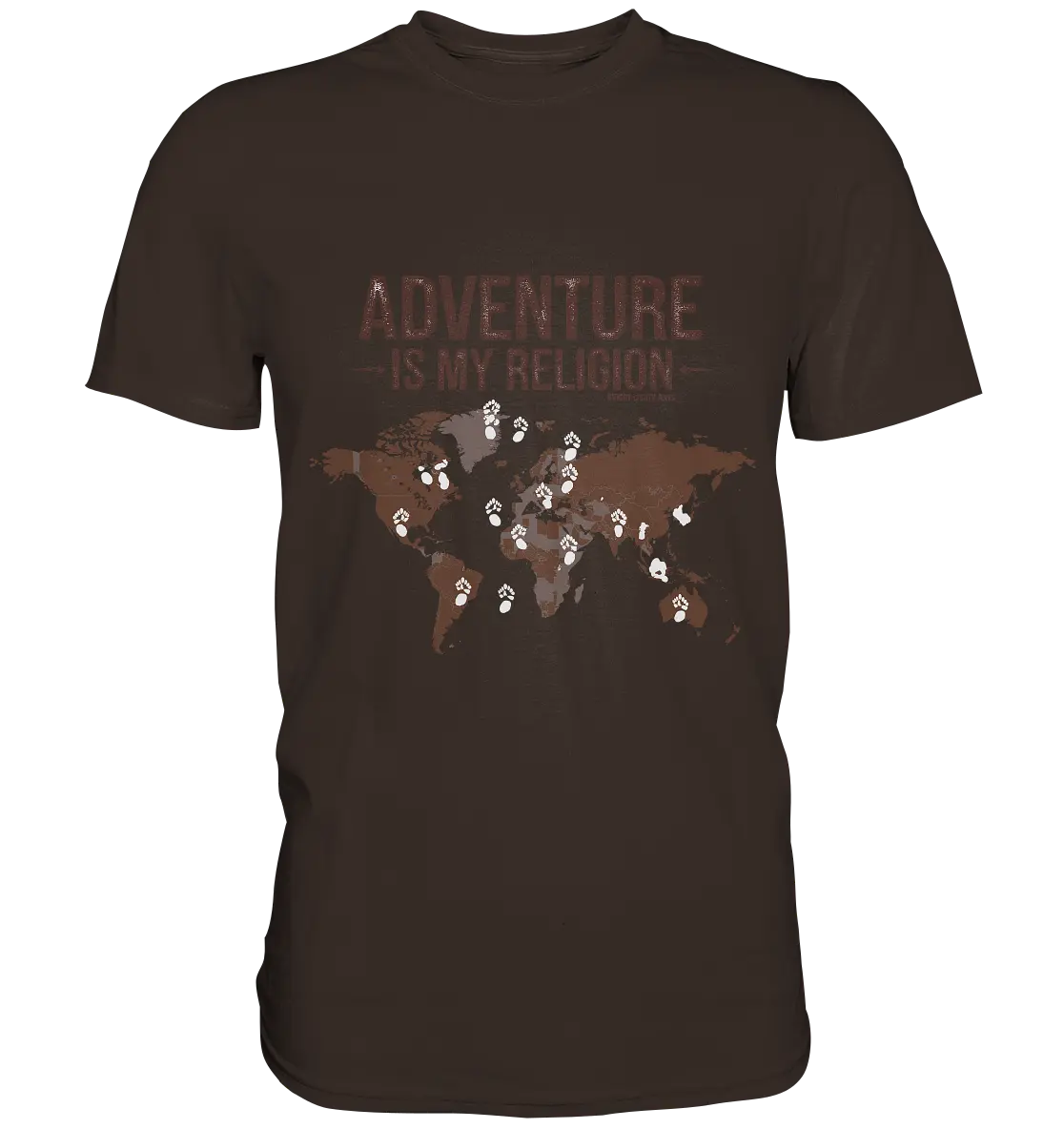 Adventure Is My Religion – Inspirierendes Weltkarten-Design für Reisende - Premium Shirt Bright Lights Arts
