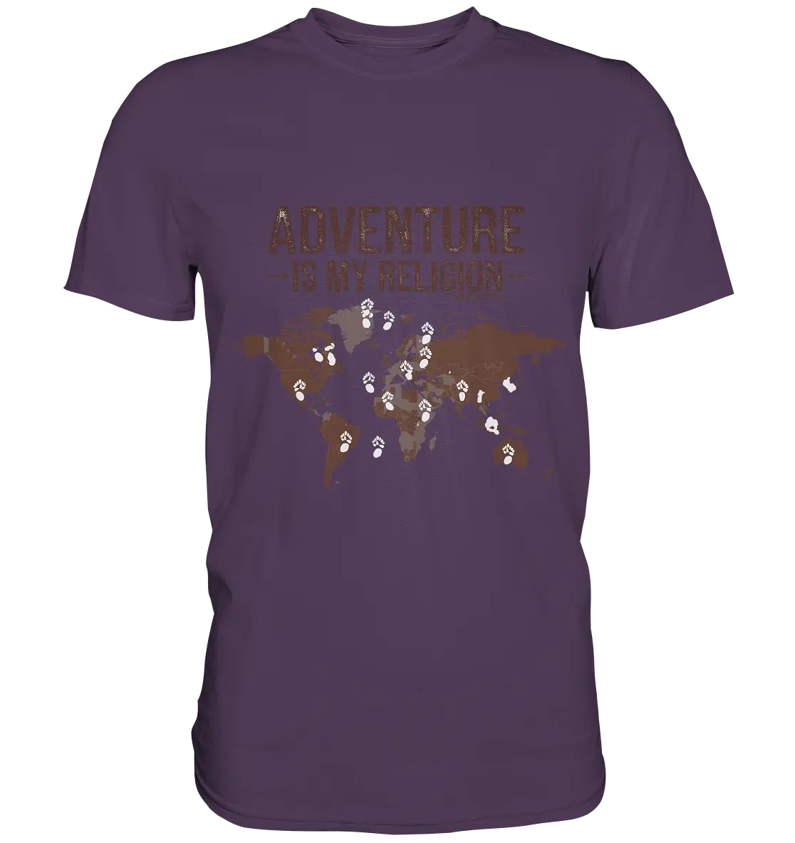 Adventure Is My Religion – Inspirierendes Weltkarten-Design für Reisende - Premium Shirt Bright Lights Arts