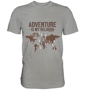 Adventure Is My Religion – Inspirierendes Weltkarten-Design für Reisende - Premium Shirt Bright Lights Arts
