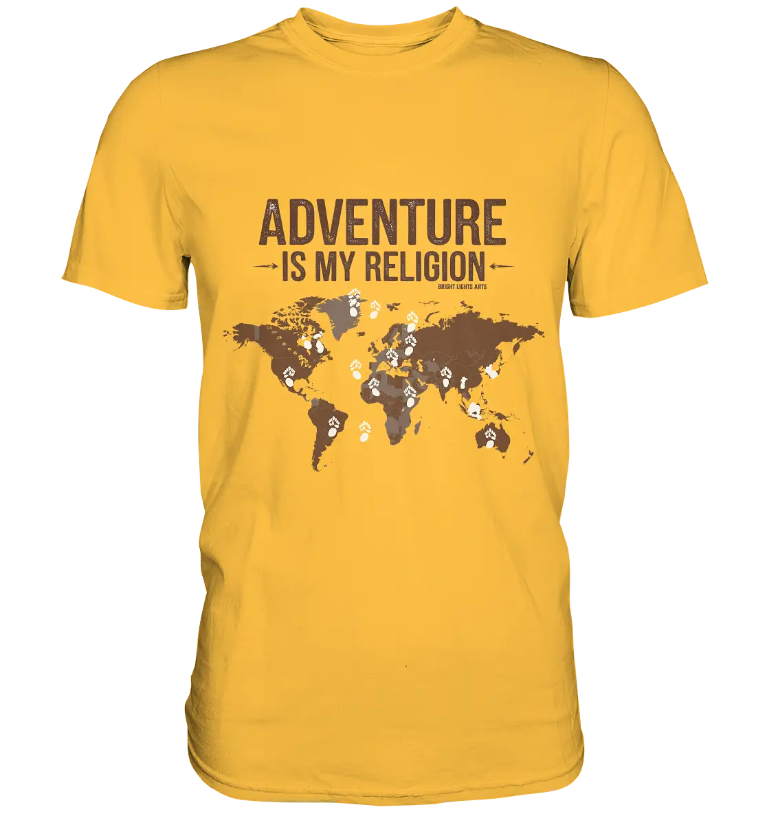 Adventure Is My Religion – Inspirierendes Weltkarten-Design für Reisende - Premium Shirt Bright Lights Arts