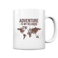 Adventure Is My Religion – Inspirierendes Weltkarten-Design für Reisende - Tasse glossy Bright Lights Arts