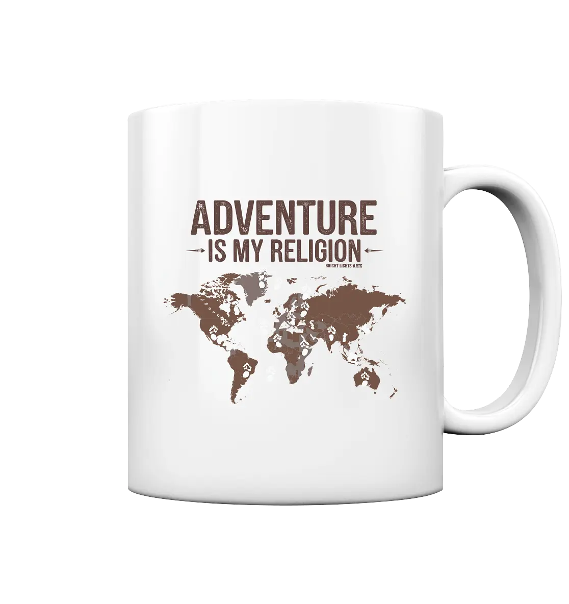 Adventure Is My Religion – Inspirierendes Weltkarten-Design für Reisende - Tasse glossy Bright Lights Arts