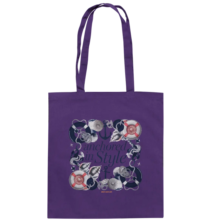 Anchored in Style – Elegantes Maritimes Design für Meerliebhaber - Baumwolltasche Bright Lights Arts