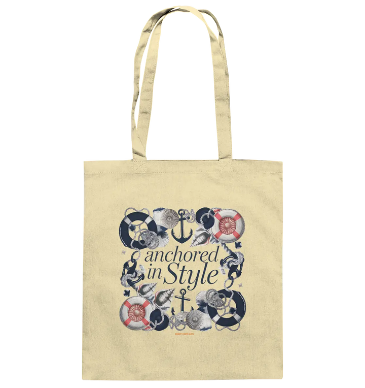 Anchored in Style – Elegantes Maritimes Design für Meerliebhaber - Baumwolltasche Bright Lights Arts