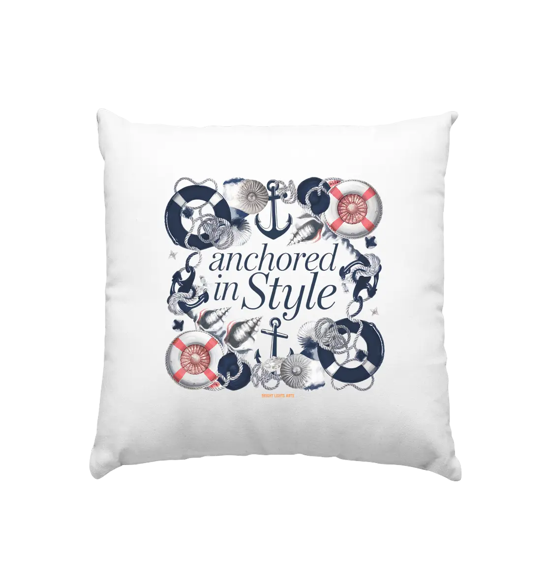 Anchored in Style – Elegantes Maritimes Design für Meerliebhaber - Kissen 40x40cm Bright Lights Arts