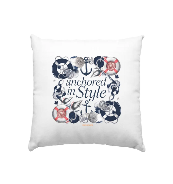 Anchored in Style – Elegantes Maritimes Design für Meerliebhaber - Kissen 40x40cm Bright Lights Arts
