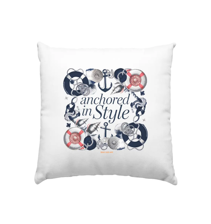 Anchored in Style – Elegantes Maritimes Design für Meerliebhaber - Kissen 40x40cm Bright Lights Arts