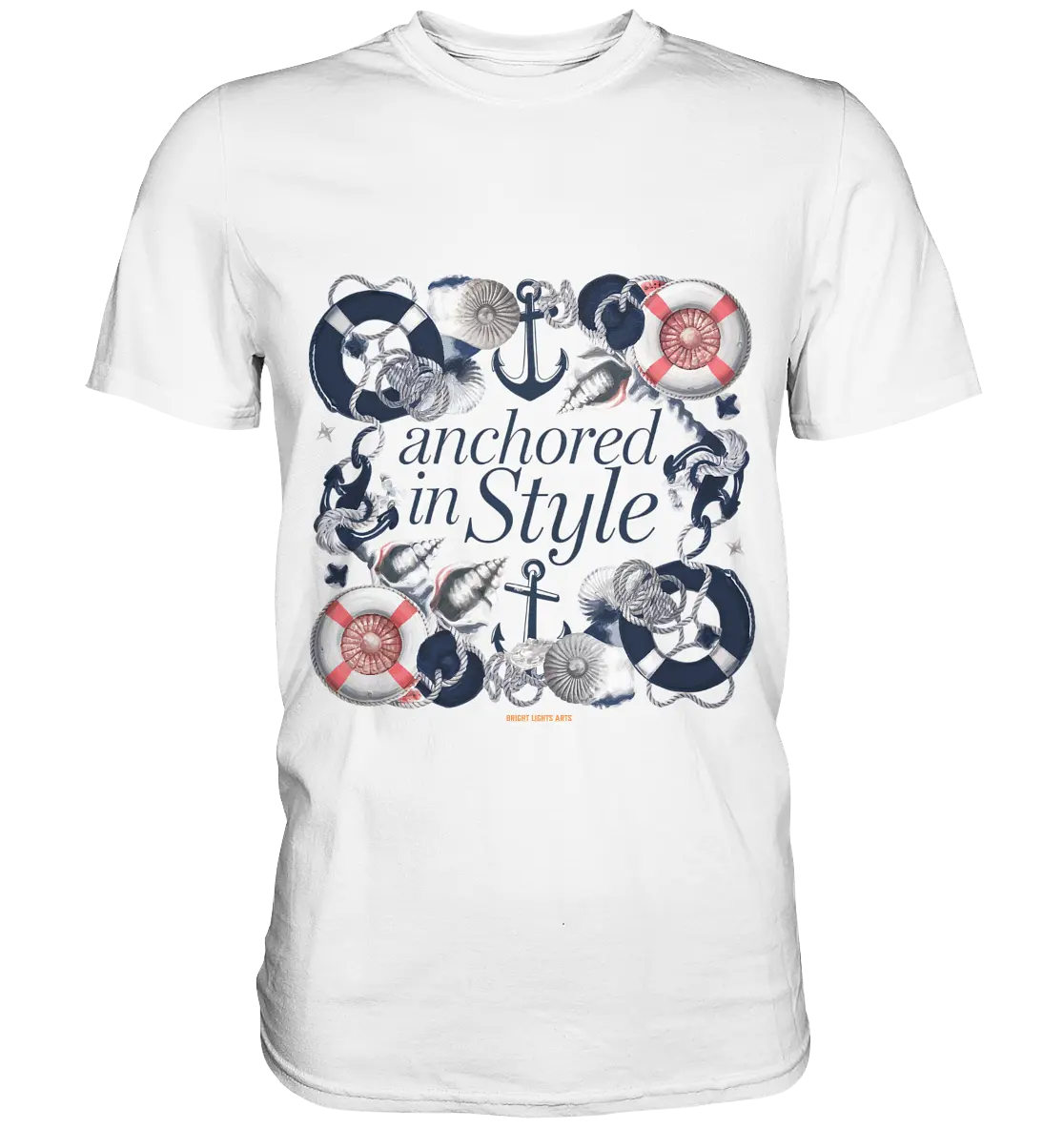 Anchored in Style – Elegantes Maritimes Design für Meerliebhaber - Premium Shirt Bright Lights Arts